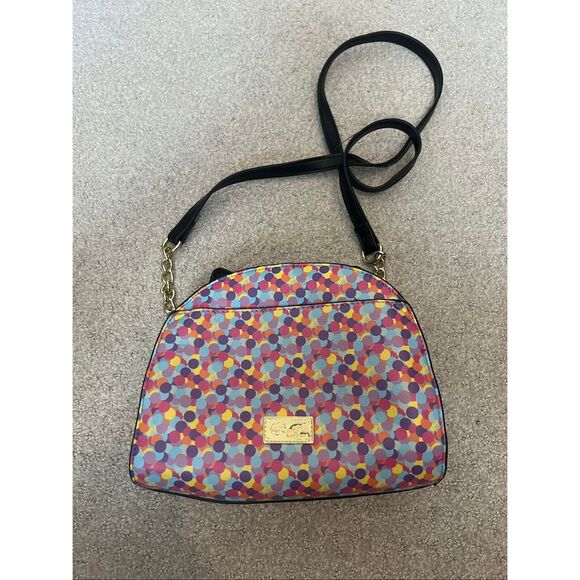 Betsey Johnson colorful polka dot cat crossbody bag - Picture 2 of 6